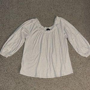 Lane Bryant cream boho peasant top